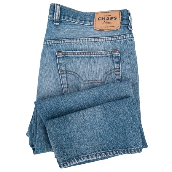 Chaps Denim Other - Chaps Denim Jeans Mens 36x30 Blue Straight Leg 100% Cotton Regular FITS 36x30